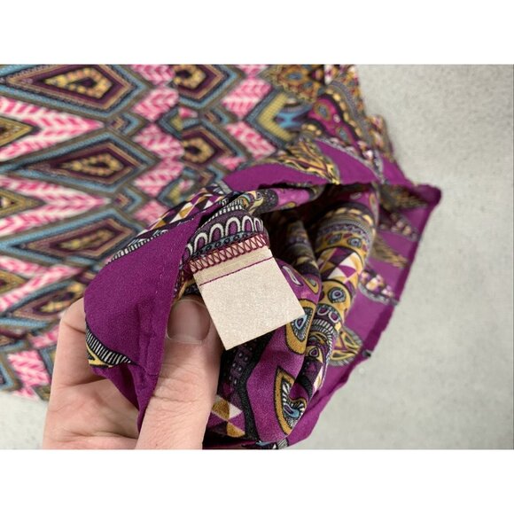 Glam Purple Boho Paisley Multicolor Keyhole Dress Women’s Small Lightweight - Picture 8 of 9